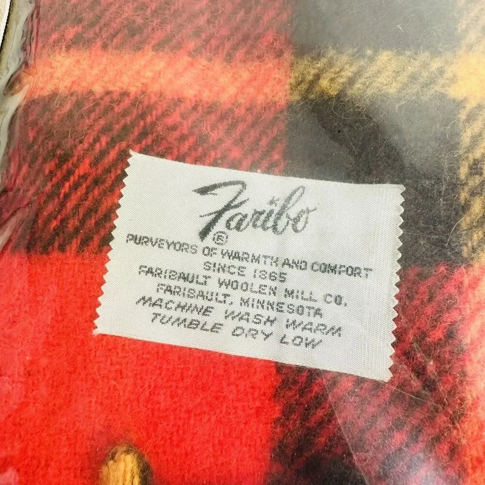 Vintage Faribo Comfort Challenger 100% Acrylic Throw Blanket Fringe 50 x 60 New‎